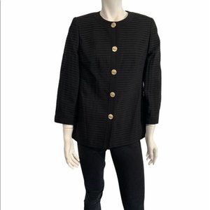 Louis Feraud black wool blend blazer
